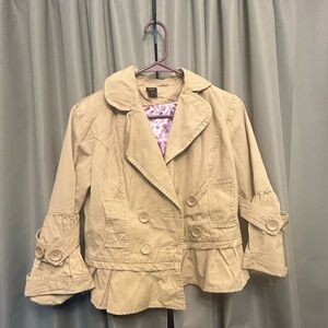 50%offw❤️ Aziz Women’s Jacket beige boho retro M-L  cotton NWOT